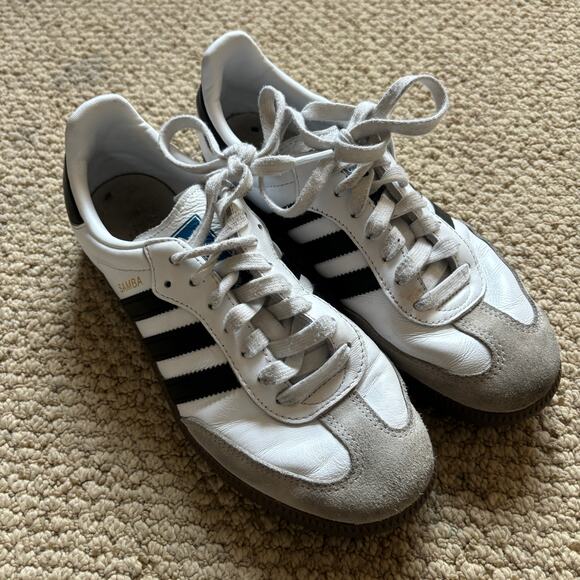 Adidas samba white and black womens 7 1/2 sneaker mens 6 - Picture 2 of 7
